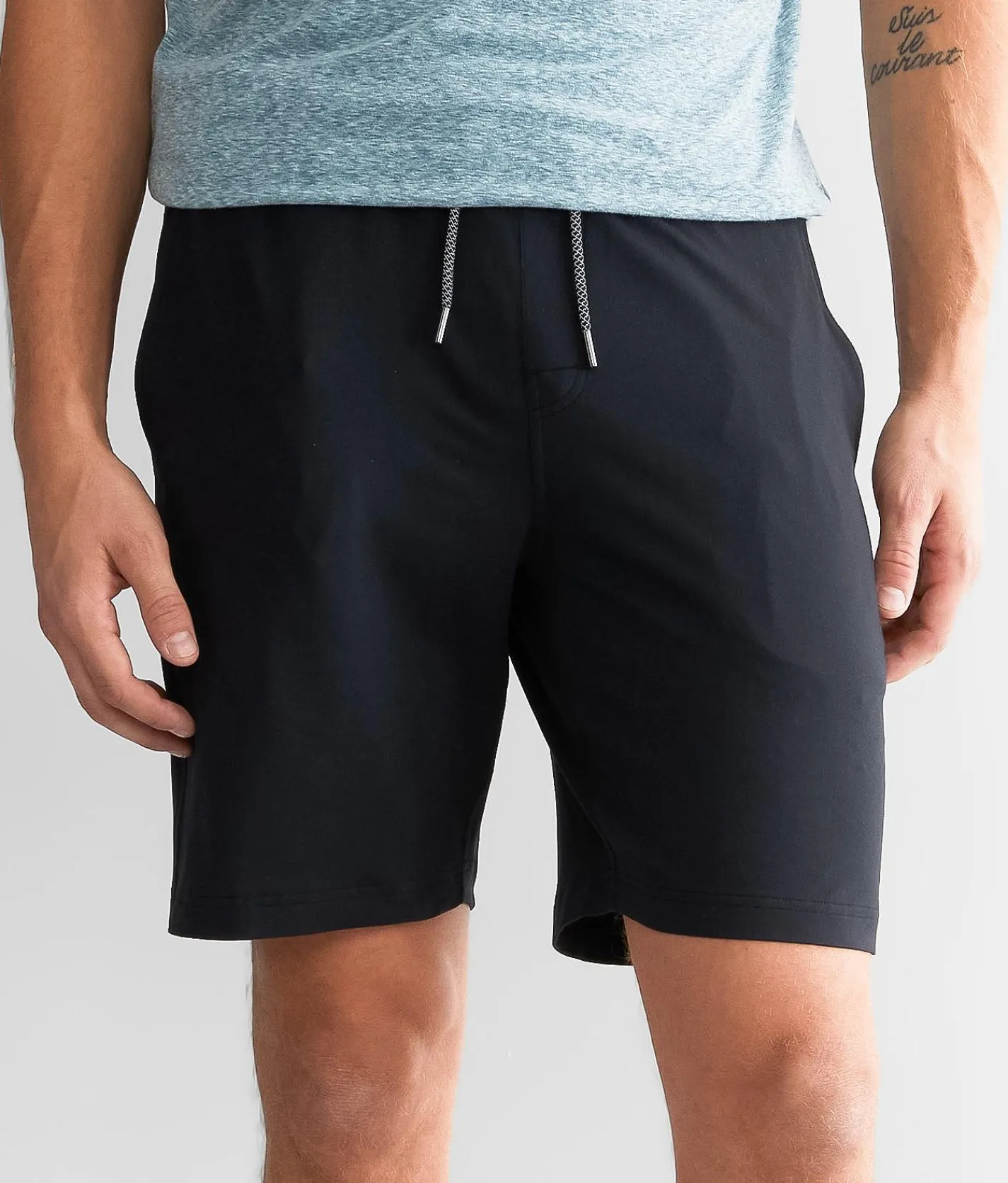 Bottoms|Activewear | BKE Renley Performance Knit Short Jet Black