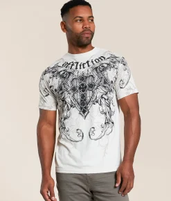 Tops|Graphic T-Shirts | Affliction Repent T-Shirt Off White