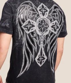 Affliction Residual Chaos T-Shirt Black Lava Wash Clearance