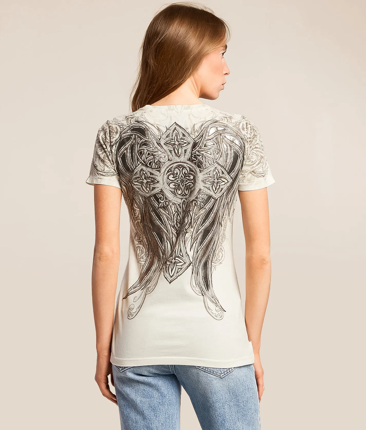 Tops | Affliction Residual Chaos T-Shirt Antique White Reactive