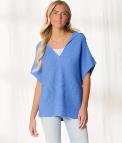 Tops | BKE Resort Edit - Johnny Collar Sweater Regatta