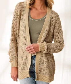 BKE Resort Edit - Sequins Cardigan Sweater Beige Sequin Best