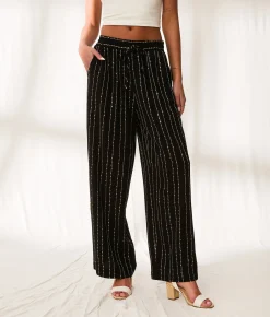 BKE Resort Edit - Sequins Embroidered Pant Black Discount