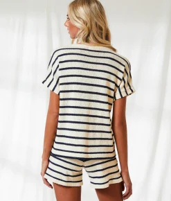 Tops | BKE Resort Edit - Striped Sweater Navy Cream