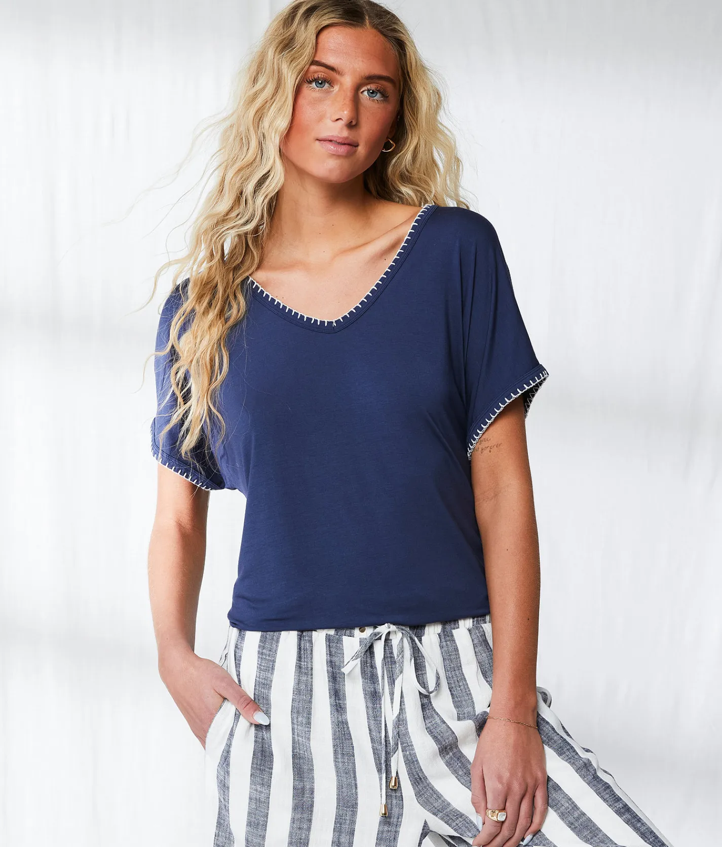 Tops | BKE Resort Edit - Whipstitch Dolman Top Mood Indigo