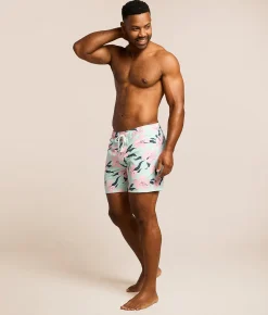Bottoms|Swimwear | RVCA Resort Tropical Stretch Swim Trunks Blue Haze
