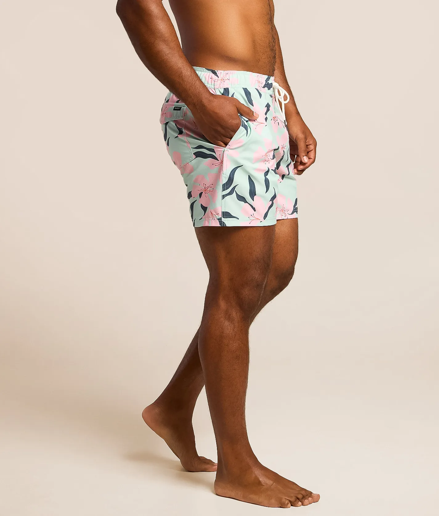 Bottoms|Swimwear | RVCA Resort Tropical Stretch Swim Trunks Blue Haze