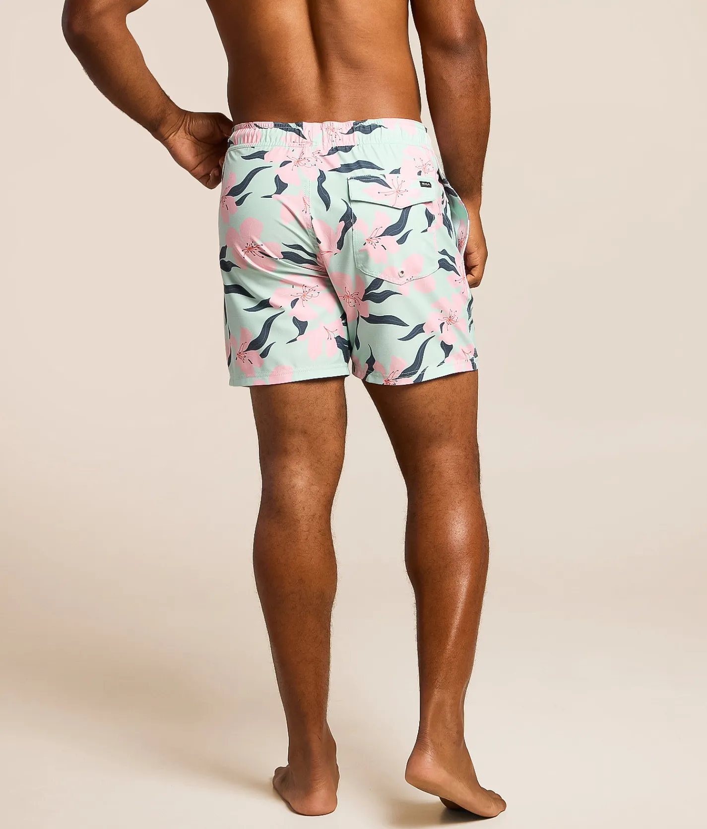 Bottoms|Swimwear | RVCA Resort Tropical Stretch Swim Trunks Blue Haze