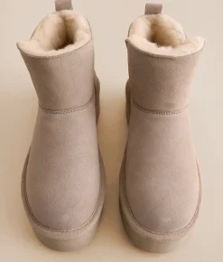 Shoes | Bearpaw Retro Daisy Platform Leather Ankle Boot Mushroom