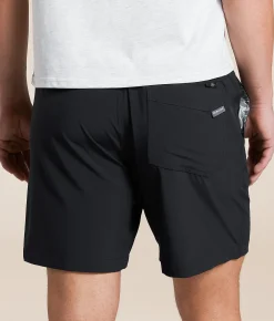 Bottoms|Activewear | BURLEBO Retro Duck Stretch Walkshort Matte Black