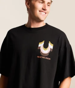 Tops|Graphic T-Shirts | True Religion Retro Logo T-Shirt Jet Black