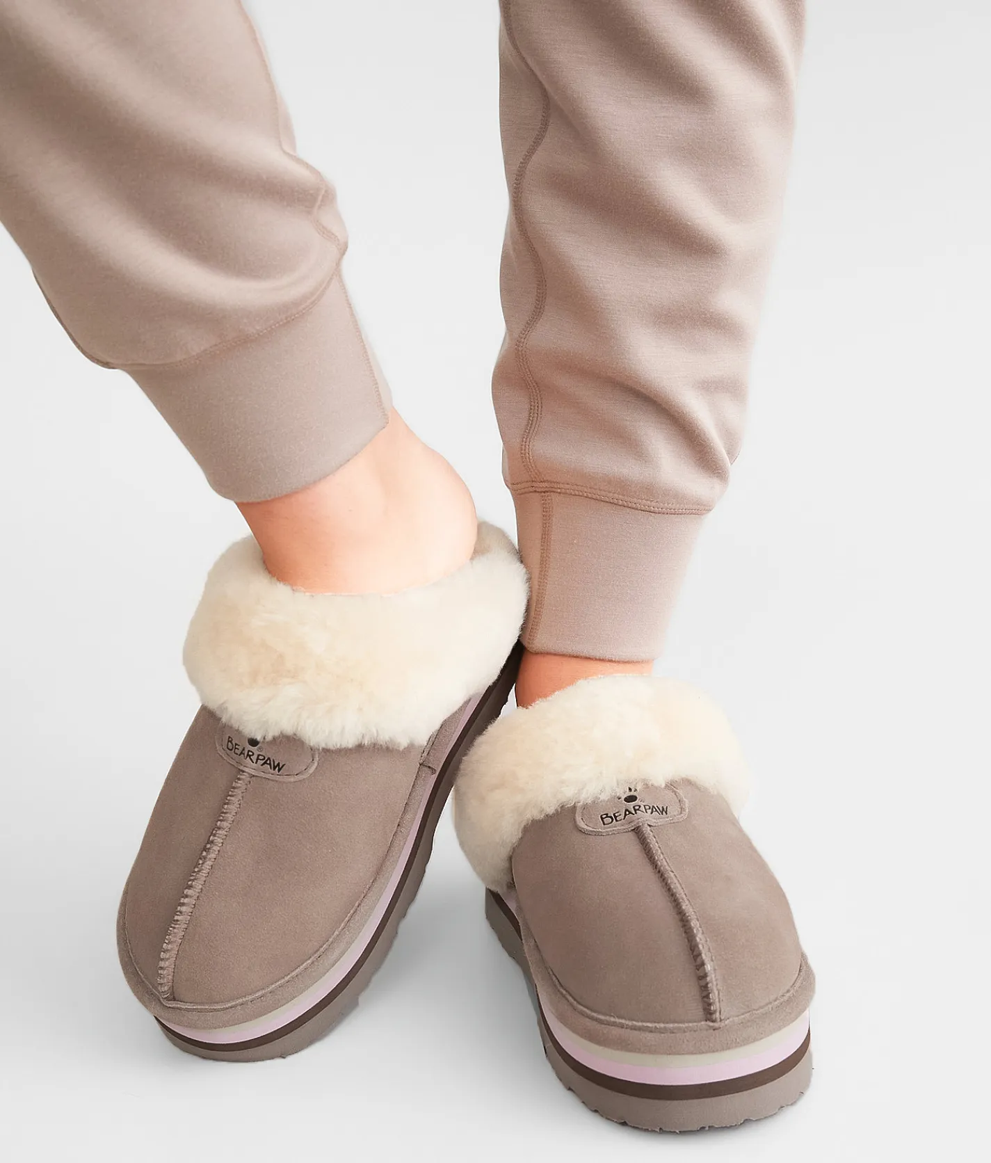 Shoes | Bearpaw Retro Loki Leather Slipper Stone