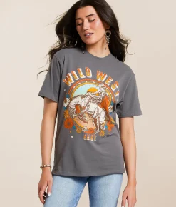 Tops | Ariat Retro Rodeo Boyfriend T-Shirt Thunderstorm