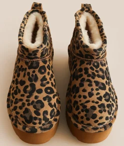 Shoes | Bearpaw Retro Shorty Exotic Leather Ankle Boot Tobacco Leopard
