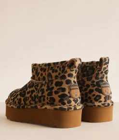 Shoes | Bearpaw Retro Shorty Exotic Leather Ankle Boot Tobacco Leopard