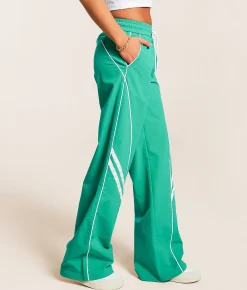 Vibrant M.I.U. Retro Striped Stretch Track Pant Green Discount