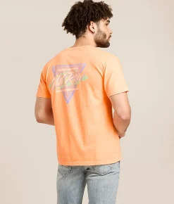 Tops|Graphic T-Shirts | Old Row Retro Triangle 2.0 T-Shirt Neon Cantaloupe
