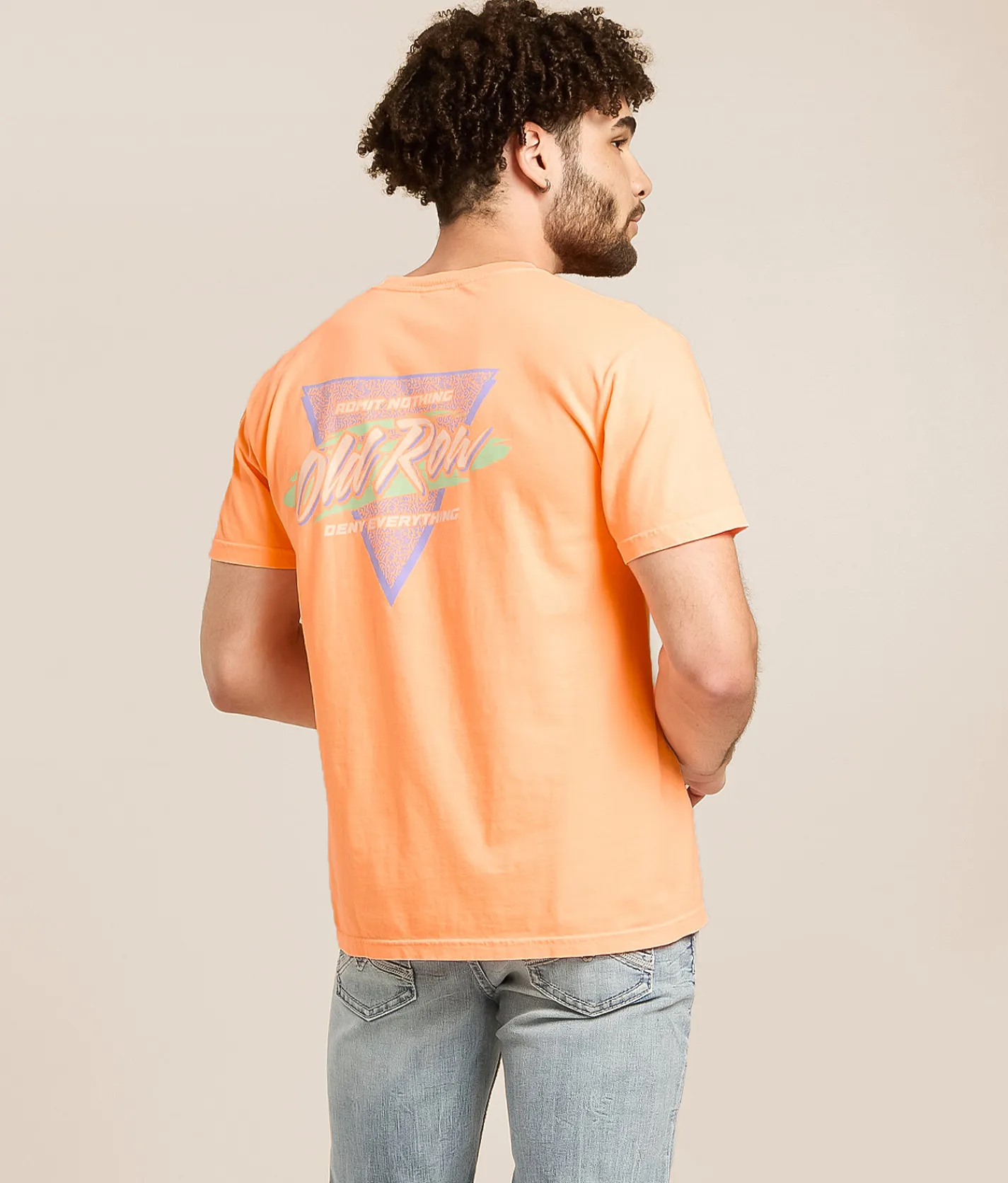 Tops|Graphic T-Shirts | Old Row Retro Triangle 2.0 T-Shirt Neon Cantaloupe