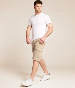 Bottoms|Shorts | Salvage Revolt Cargo Stretch Short Island Khaki