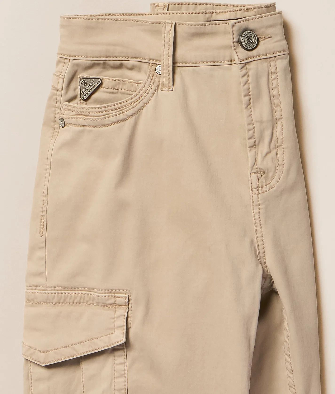 Bottoms|Shorts | Salvage Revolt Cargo Stretch Short Island Khaki