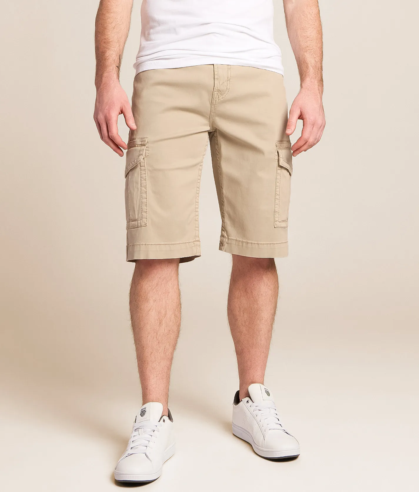 Bottoms|Shorts | Salvage Revolt Cargo Stretch Short Island Khaki
