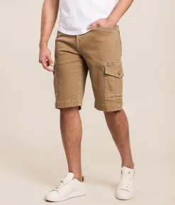Bottoms|Shorts | Salvage Revolt Cargo Stretch Short Caramel Khaki