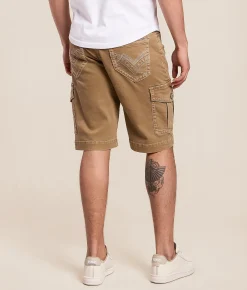 Bottoms|Shorts | Salvage Revolt Cargo Stretch Short Caramel Khaki