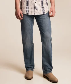 Rock & Roll Denim Revolver Straight Stretch Jean Medium Wash 202 Hot