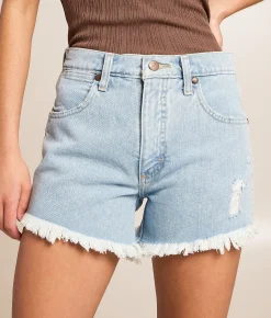 Wrangler® Reworked Cut-Off Denim Short Light Stone Clearance