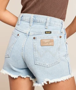 Wrangler® Reworked Cut-Off Denim Short Light Stone Clearance