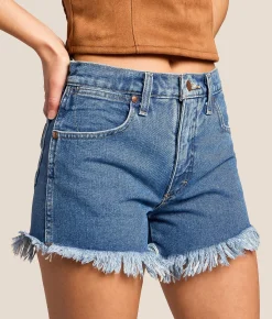 Bottoms|Shorts | Wrangler® Reworked Cut-Off Denim Short Dark Stone