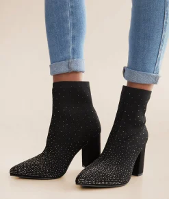 Shoes | Mia Rhinestone Ankle Boot Black