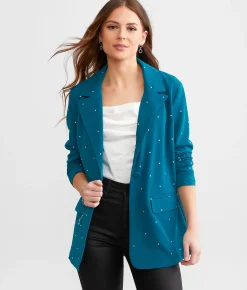 Willow & Root Rhinestone Blazer Deep Lagoon Clearance