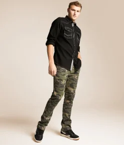 Waimea Rhinestone Stacked Stretch Jean Camo