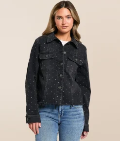 Tops|Coats & Jackets | HIDDEN Rhinestone Denim Stretch Jacket Washed Black