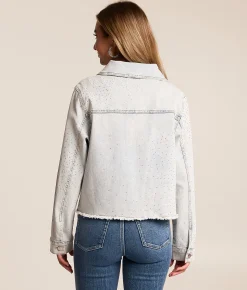 Tops|Coats & Jackets | Ci Sono Rhinestone Denim Stretch Jacket Light Wash