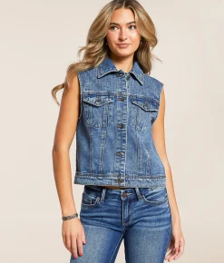 Tops|Coats & Jackets | Ci Sono Rhinestone Vest Denim
