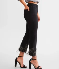 Jeans|Bottoms | Blue B Rhinestone High Rise Cropped Flare Jean Black