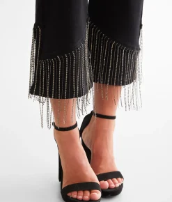 Jeans|Bottoms | Blue B Rhinestone High Rise Cropped Flare Jean Black