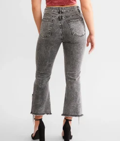 Blue B Rhinestone High Rise Cropped Flare Jean Charcoal Clearance