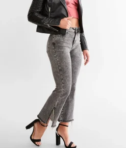 Blue B Rhinestone High Rise Cropped Flare Jean Charcoal Clearance