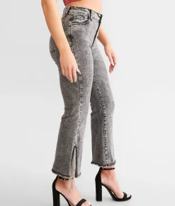 Blue B Rhinestone High Rise Cropped Flare Jean Charcoal Clearance