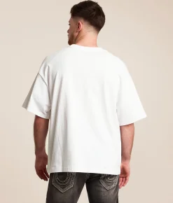 True Religion Rhinestone Oversized T-Shirt Optic White Sale