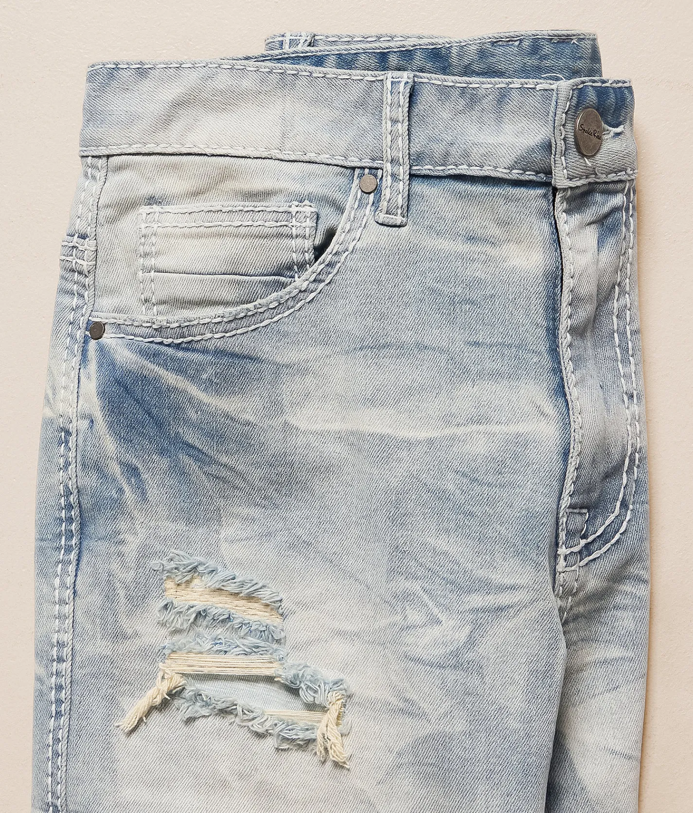 Smoke Rise® Rhinestone Slim Taper Stretch Jean Brant Blue Sale