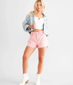 Bottoms|Shorts | Blue B Rhinestone Star Ultra High Rise Short Hot Pink