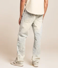 Smoke Rise® Rhinestone Straight Stretch Jean Daisy Blue Outlet