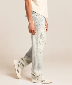 Smoke Rise® Rhinestone Straight Stretch Jean Daisy Blue Outlet
