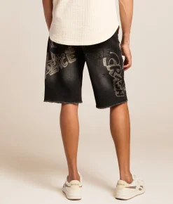 Bottoms|Shorts | Smoke Rise® Rhinestone Stretch Short Molten Black
