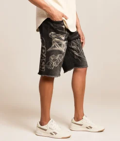 Bottoms|Shorts | Smoke Rise® Rhinestone Stretch Short Molten Black