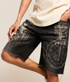 Bottoms|Shorts | Smoke Rise® Rhinestone Stretch Short Molten Black